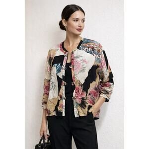 JAMS WORLD | Vintage Rare Aloha Cropped Jacket Floral Nostalgia Design Women's M